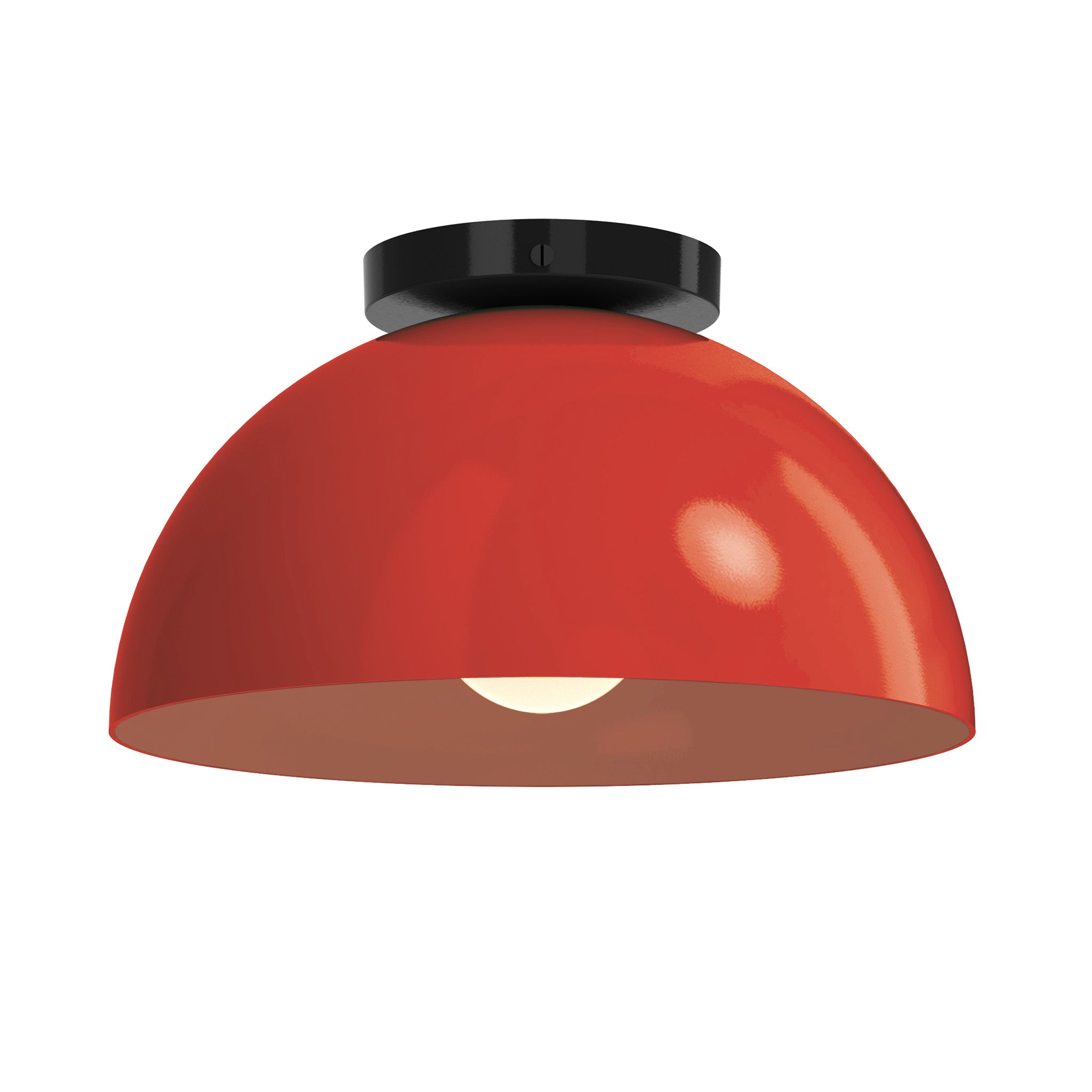 Black and riding hood red color Hemi flush mount 12" Dutton Brown lighting