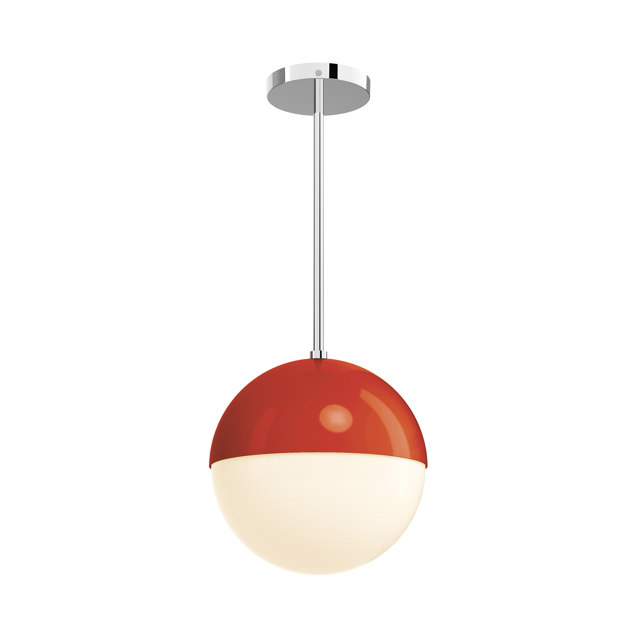nickel and ridinghood red lure globe pendant 10 inch dutton brown lighting