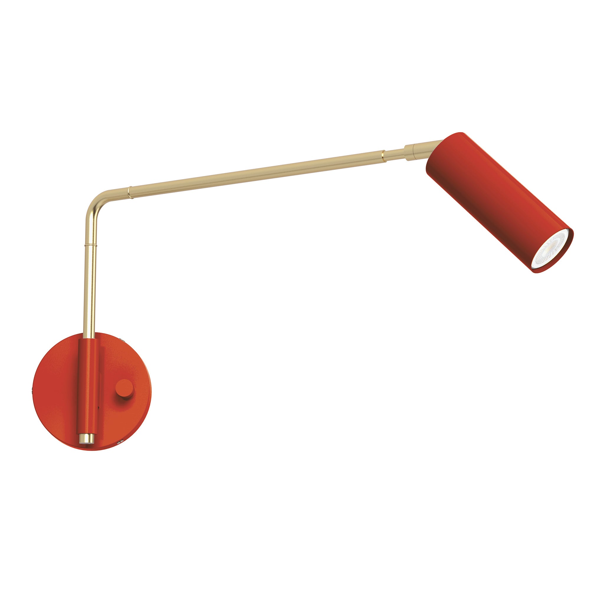 brass riding hood red color reader swing arm sconce - 17" arm dutton brown lighting