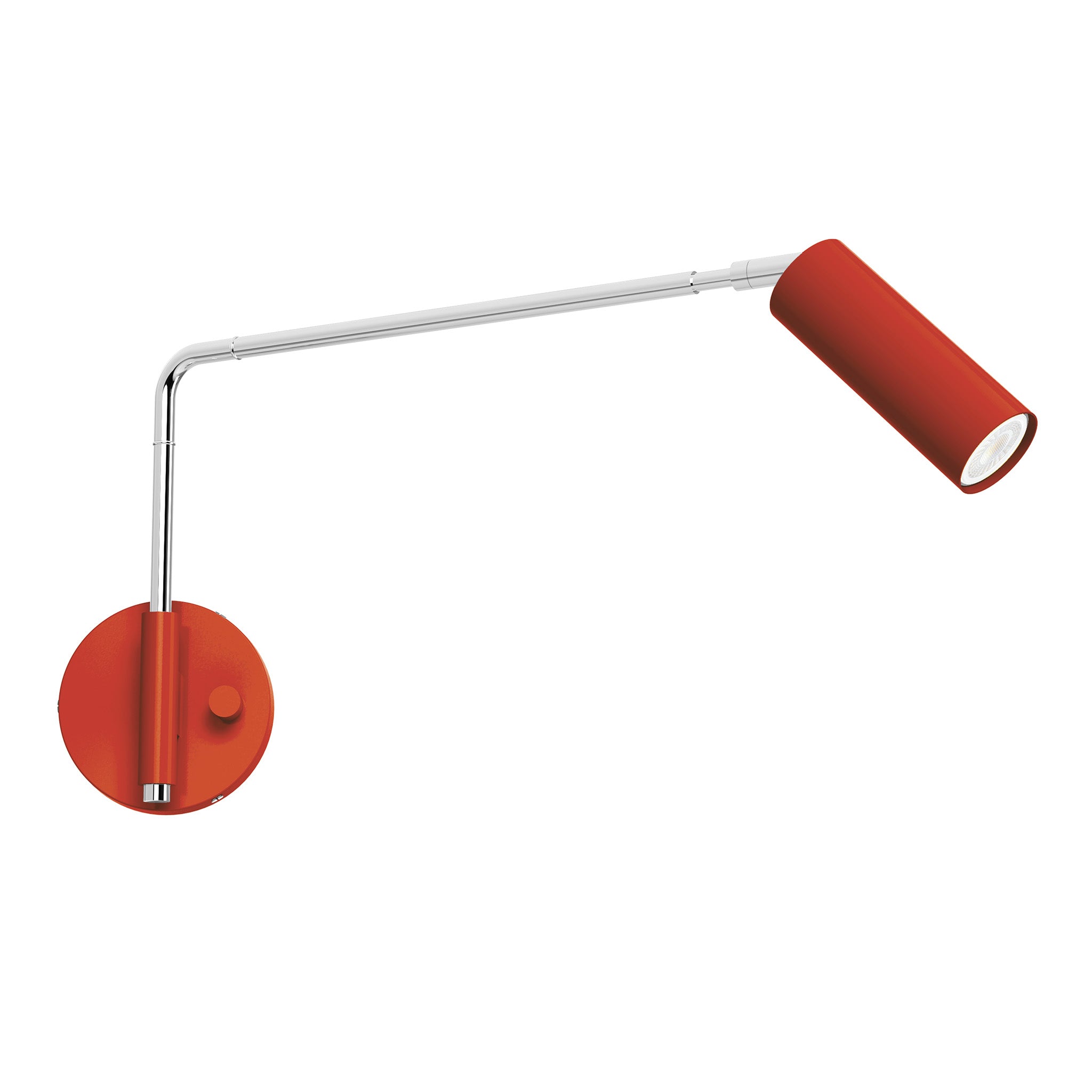 nickel riding hood red color reader swing arm sconce - 17" arm dutton brown lighting