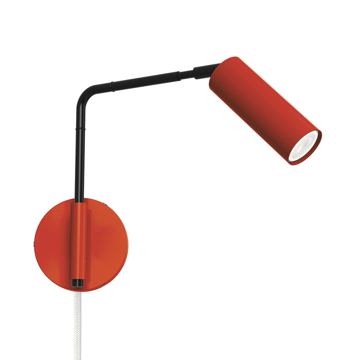 black riding hood red color reader swing arm plug-in sconce - 9" arm dutton brown lighting