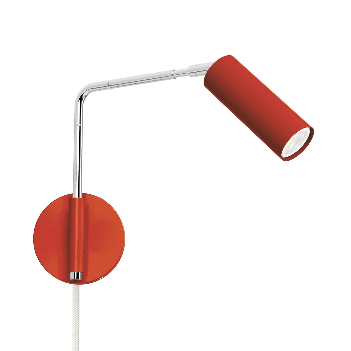 nickel riding hood red color reader swing arm plug-in sconce - 9" arm dutton brown lighting