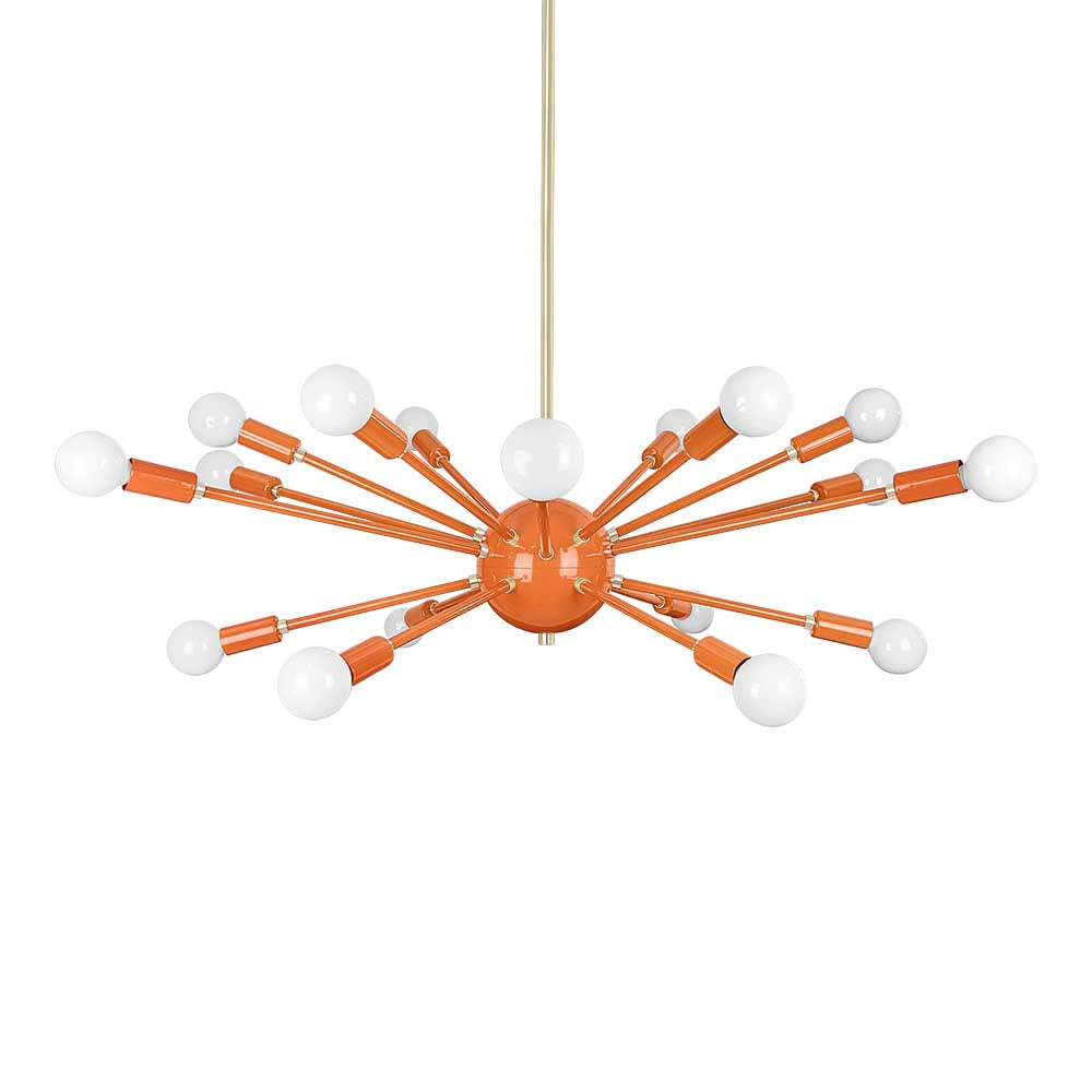 brass and orange color Elliptical Sputnik chandelier 32" Dutton Brown lighting