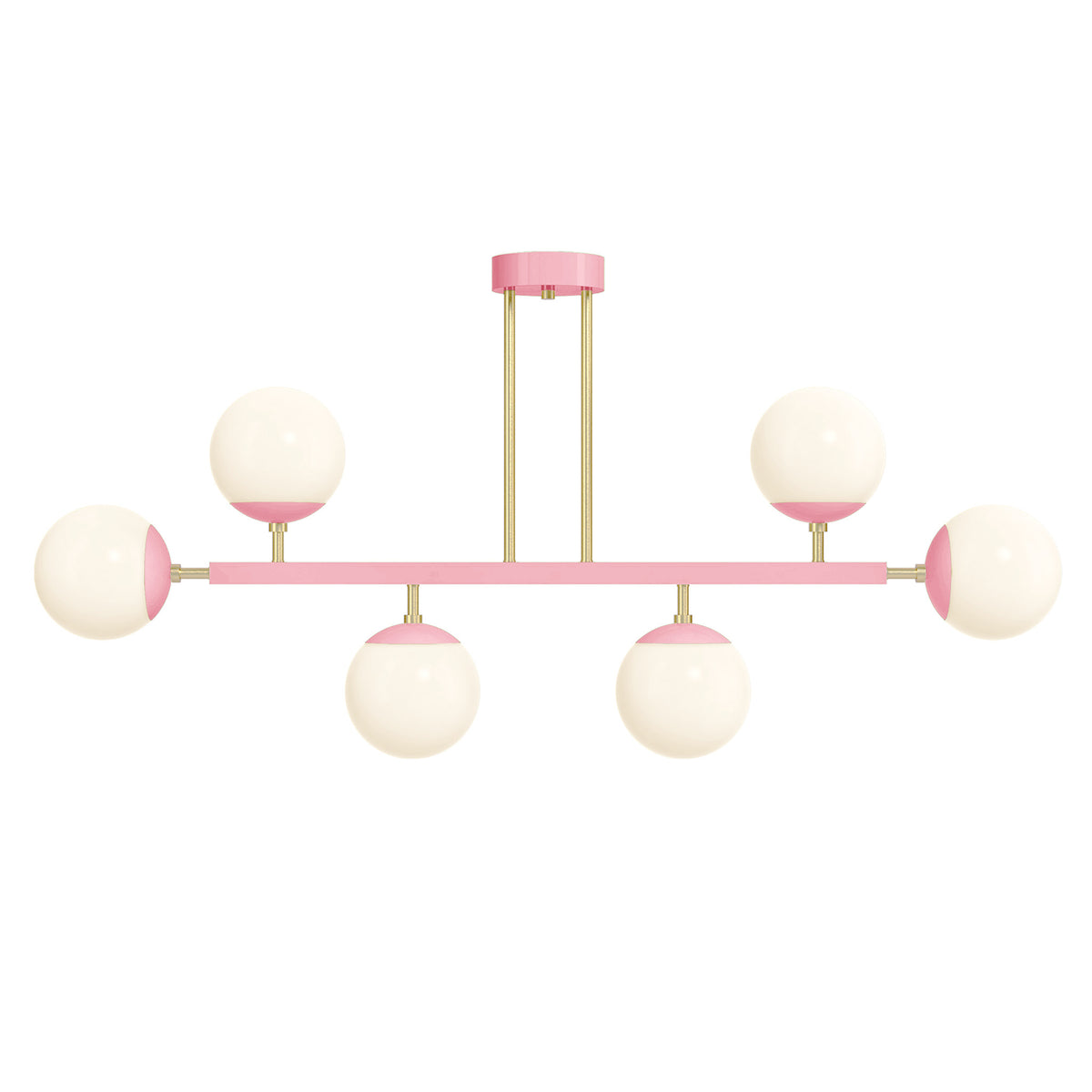 brass and pinkaboo Color Axia Globe Chandelier 46" Dutton Brown lighting