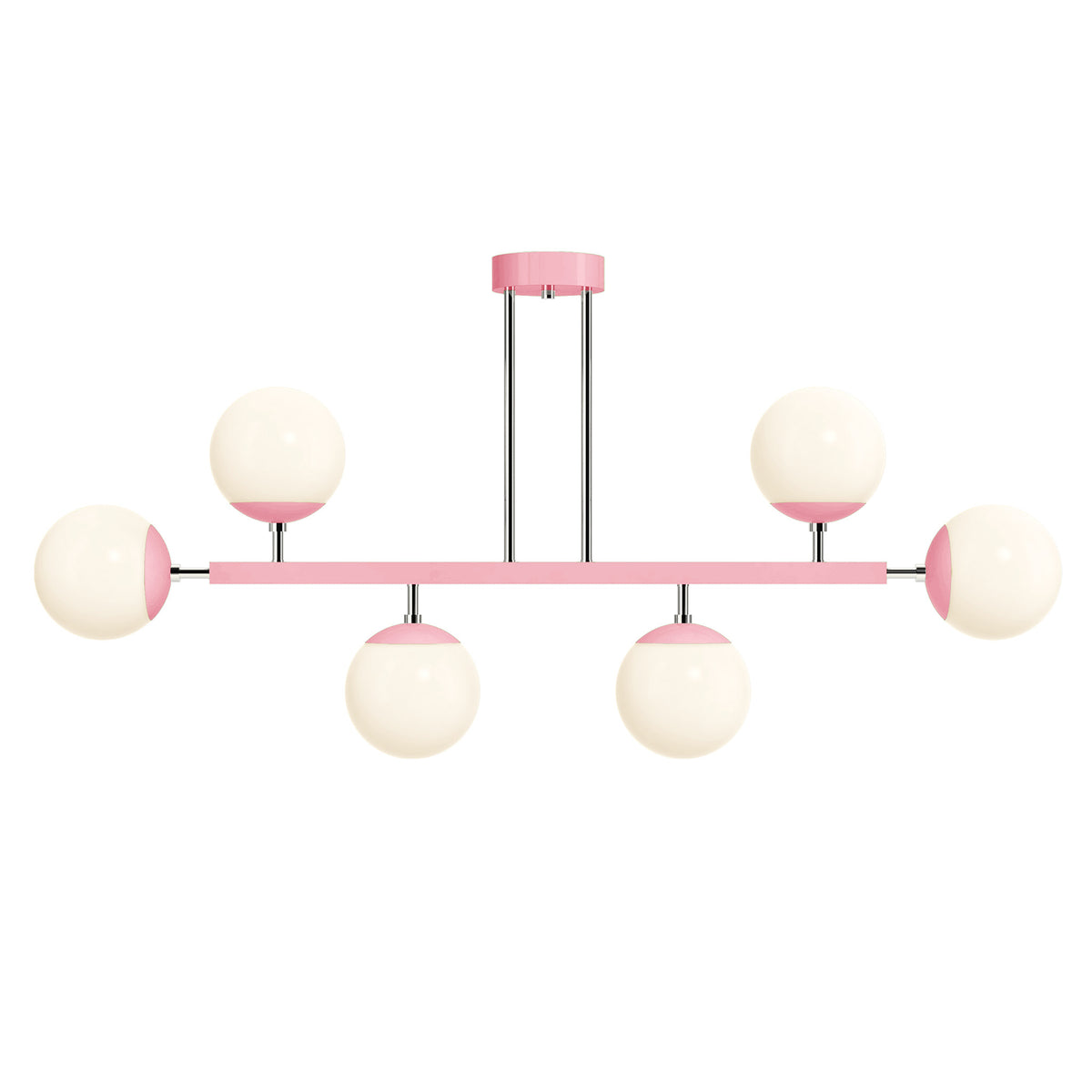 nickel and pinkaboo Color Axia Globe Chandelier 46" Dutton Brown lighting