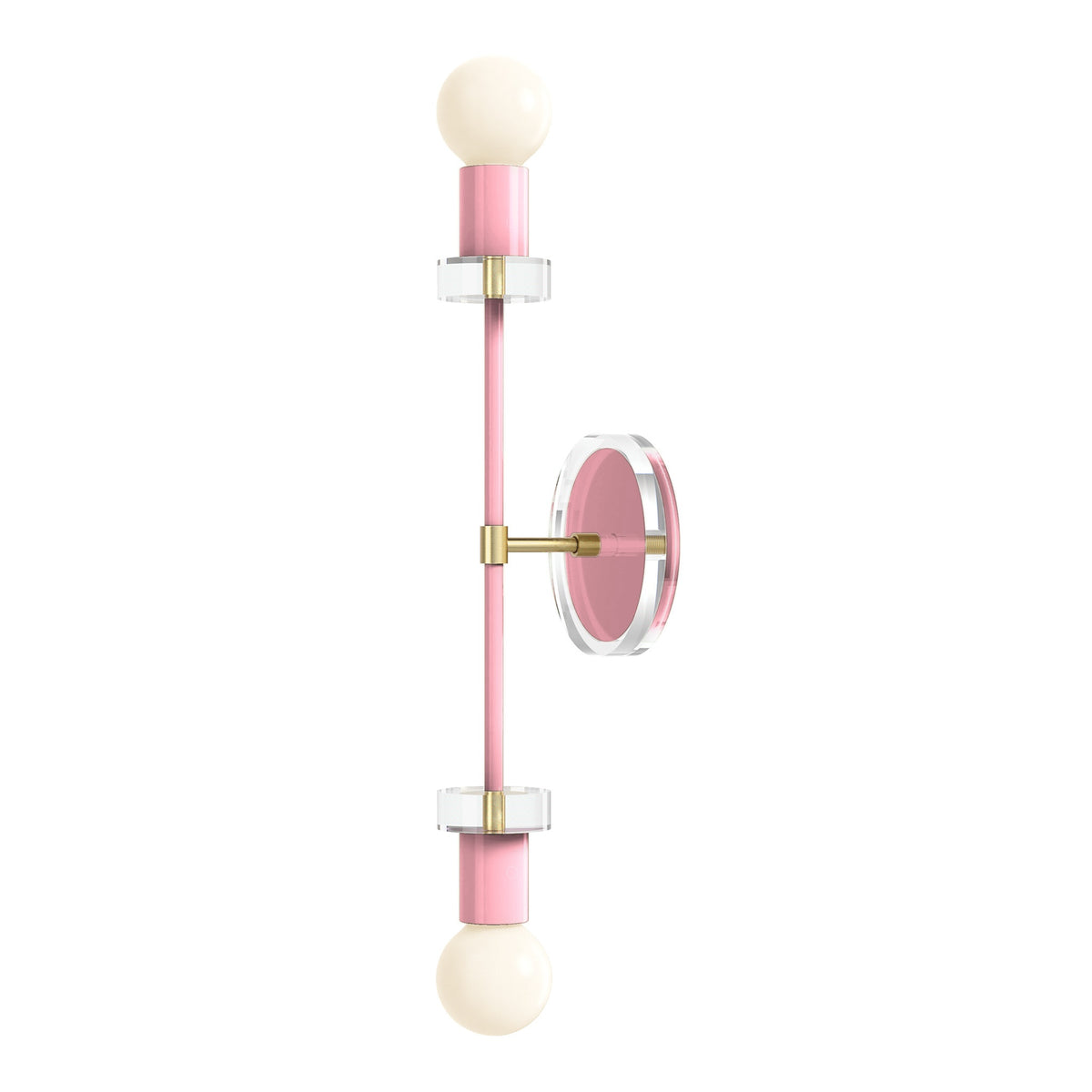 Brass and Pinkaboo Bianca Acrylic Wall Sconce 20" Dutton Brown Lighting