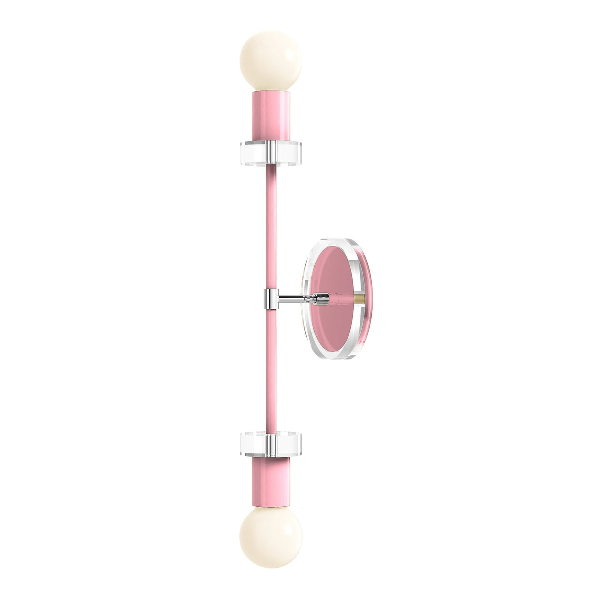 Nickel and Pinkaboo Bianca Acrylic Wall Sconce 20" Dutton Brown Lighting