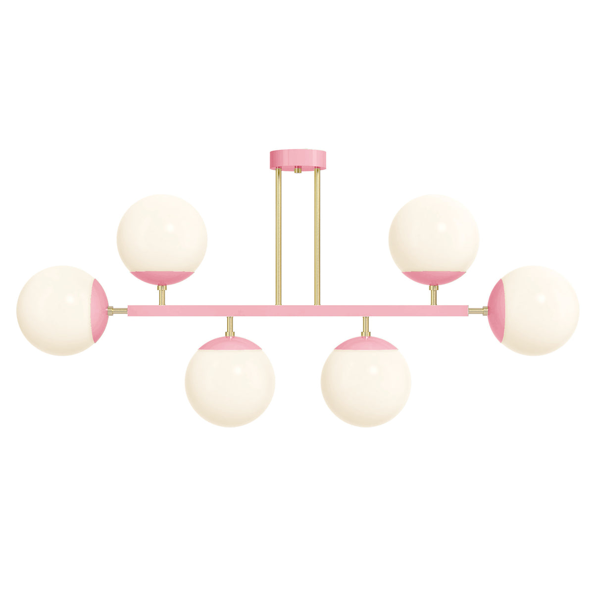 brass and pinkaboo Color Big Axia Globe Chandelier 50" Dutton Brown lighting