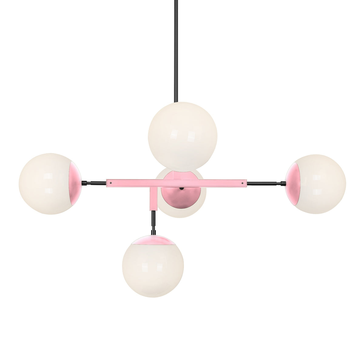 Black and pinkaboo color Big Prisma chandelier 42" Dutton Brown lighting