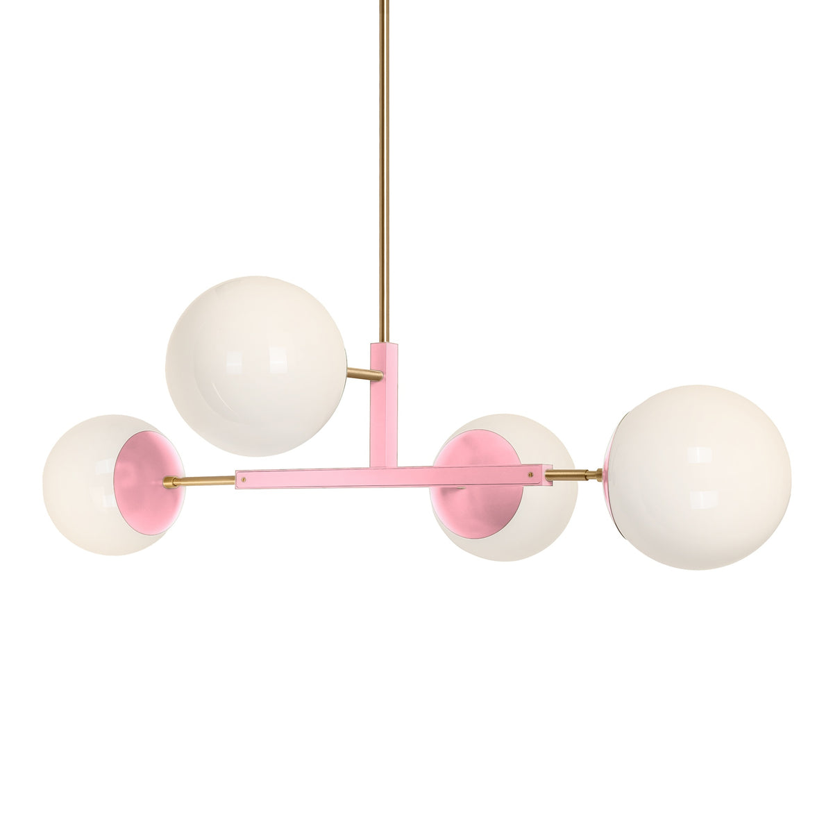 Brass and pinkaboo color Big Status chandelier 42" Dutton Brown lighting