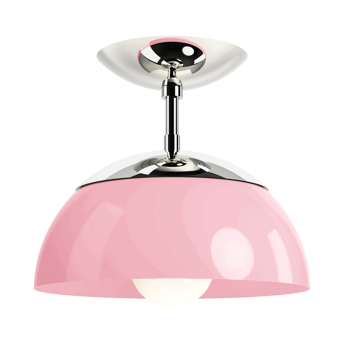 nickel pinkaboo color cadbury flush mount 10" dutton brown lighting