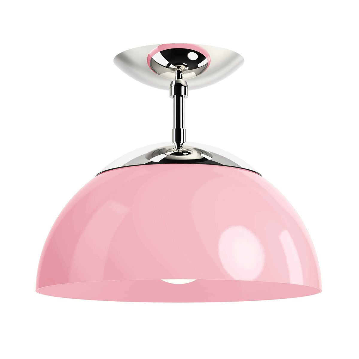nickel pinkaboo color cadbury flush mount 12" dutton brown lighting