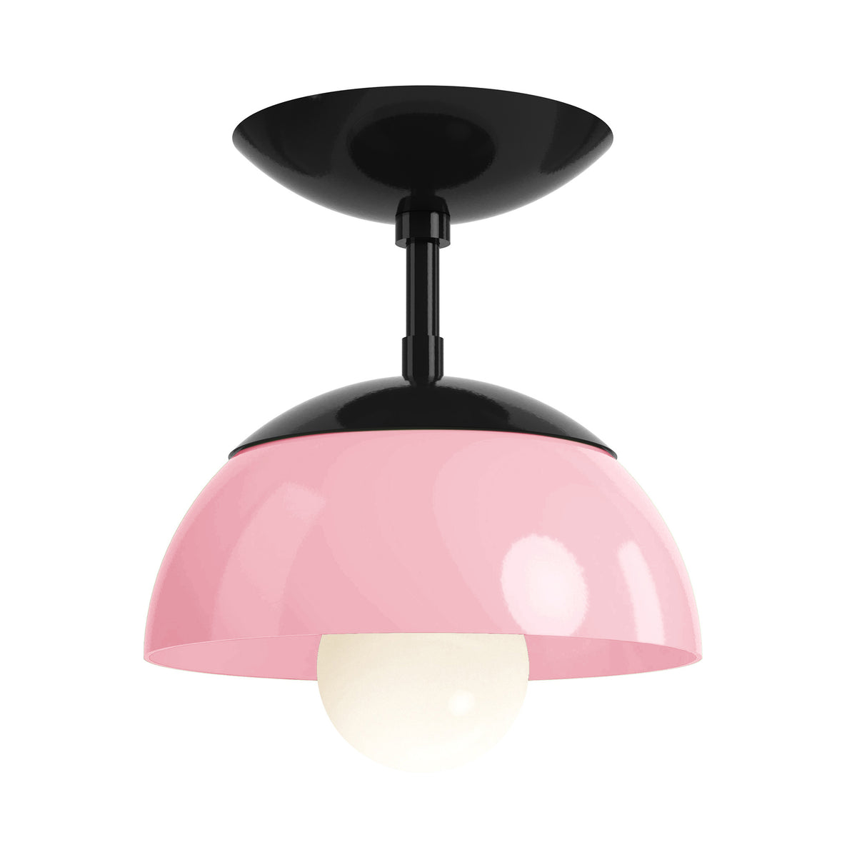 black pinkaboo color cadbury flush mount 8" dutton brown lighting