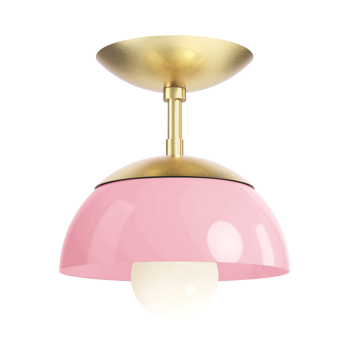 brass pinkaboo color cadbury flush mount 8" dutton brown lighting
