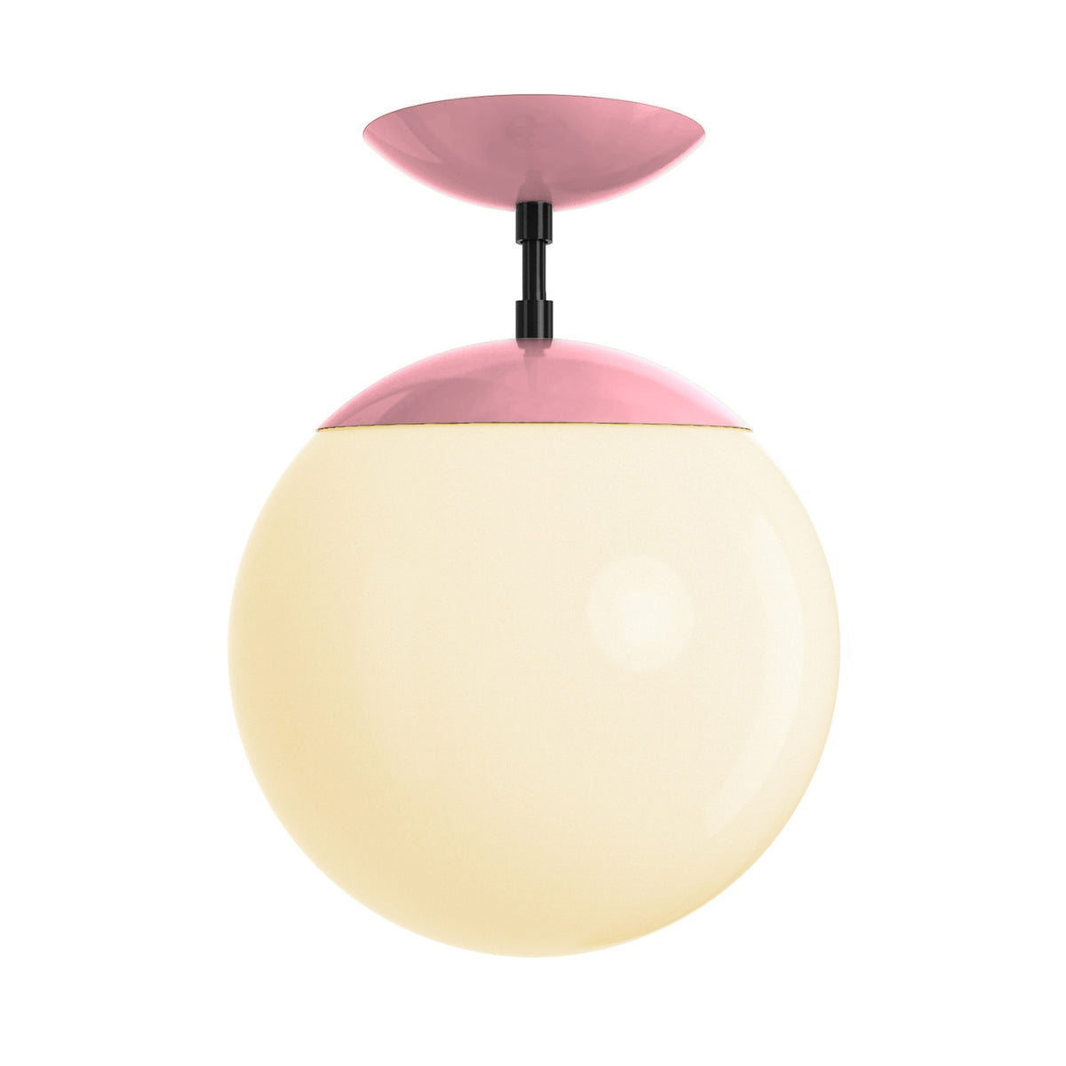 Black and pinkaboo cap globe flush mount 10" dutton brown lighting