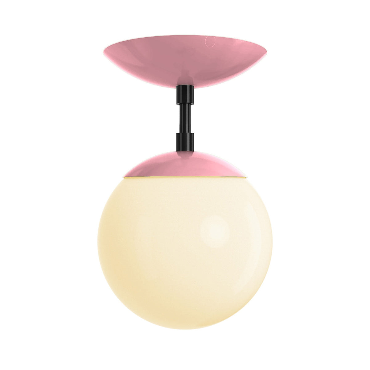 Black and pinkaboo cap globe flush mount 6" dutton brown lighting