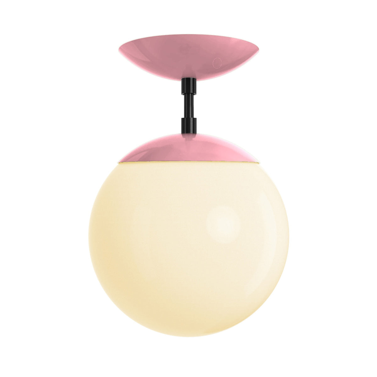 Black and pinkaboo cap globe flush mount 8" dutton brown lighting