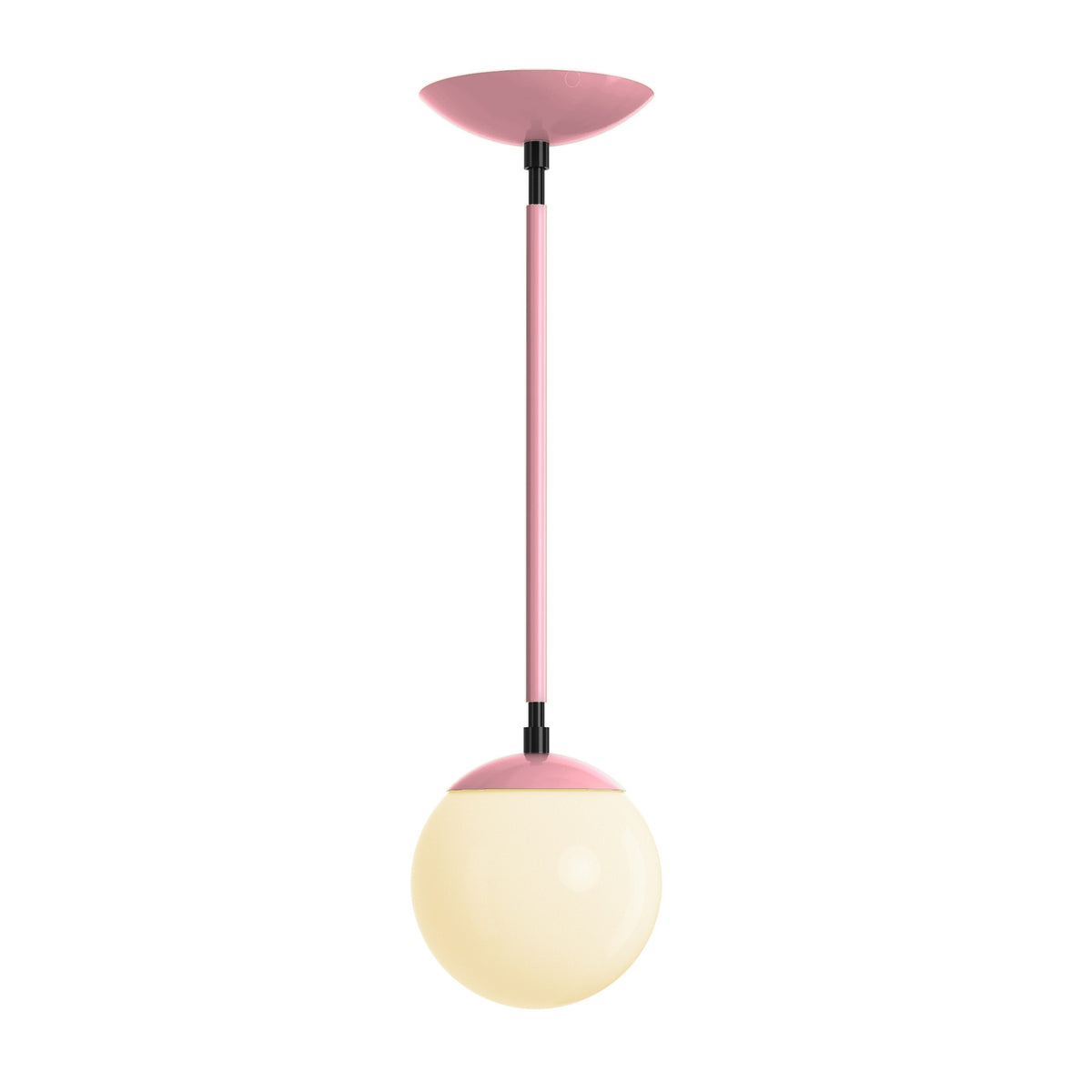 Black and pinkaboo cap globe pendant 6" Dutton Brown lighting