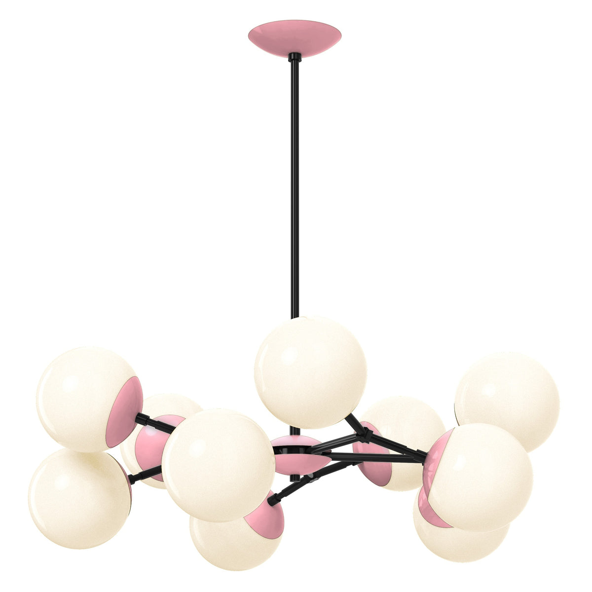 black pinkaboo color crown chandelier 32" dutton brown lighting