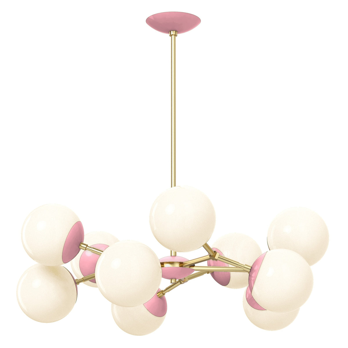 brass pinkaboo color crown chandelier 32" dutton brown lighting