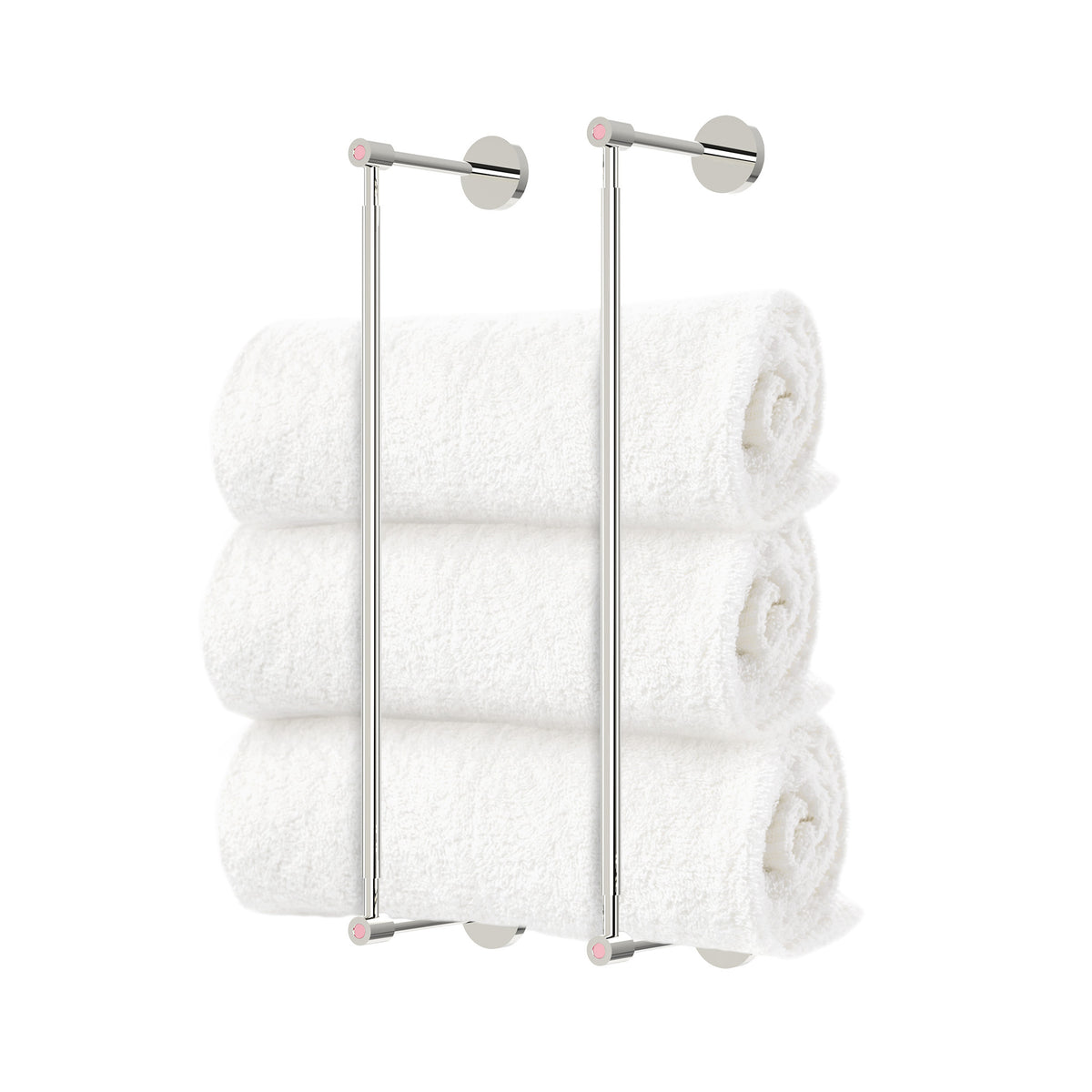 Nickel and pinkaboo head towel rack 18 inch dutton brown hardware