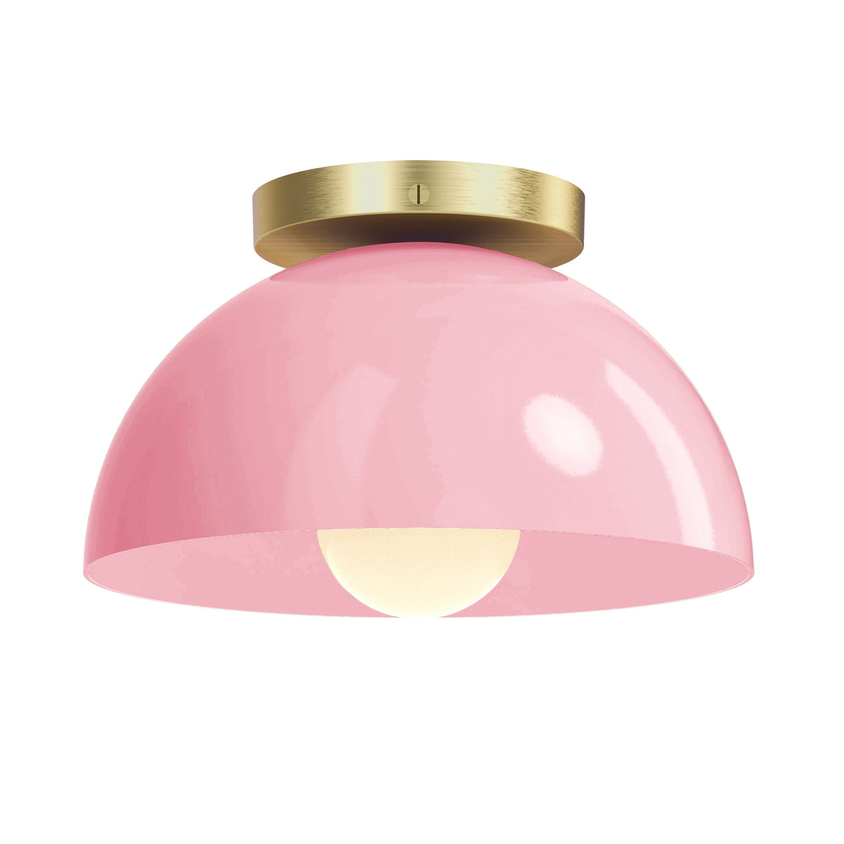 Brass and pinkaboo color Hemi flush mount 10" Dutton Brown lighting