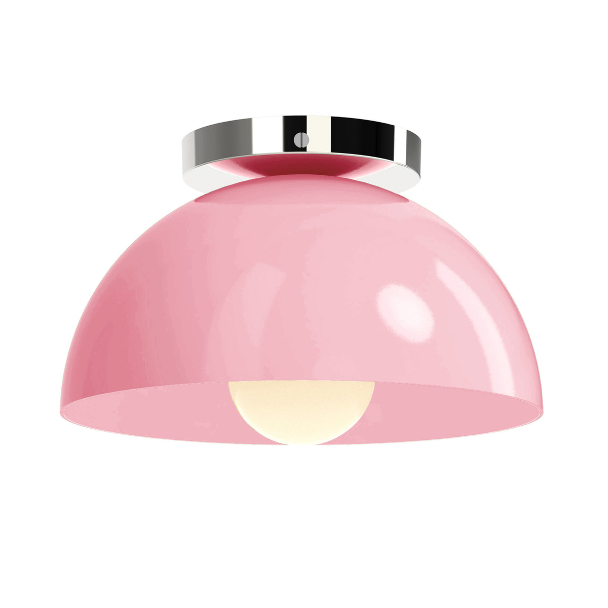 Nickel and pinkaboo color Hemi flush mount 10" Dutton Brown lighting