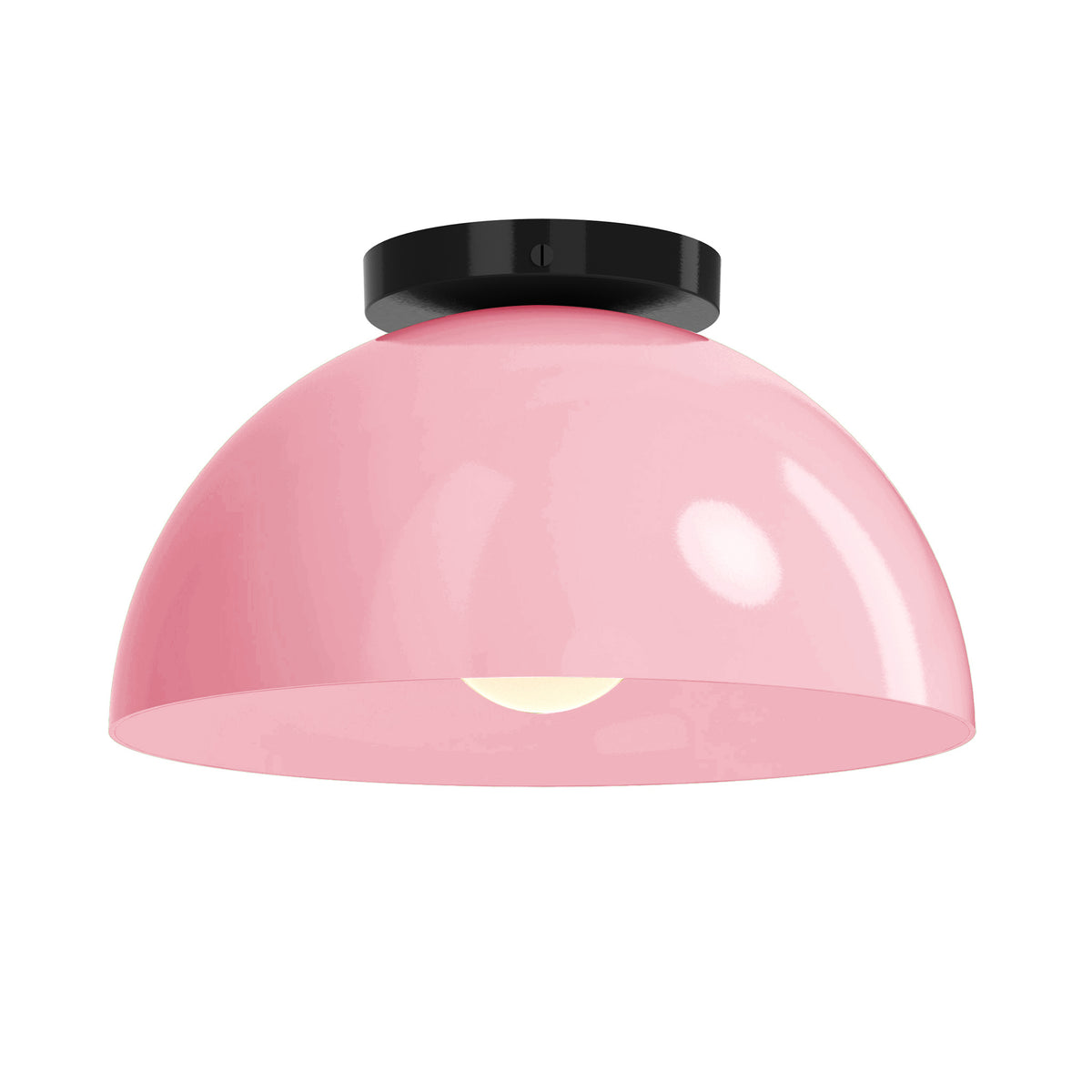 Black and pinkaboo color Hemi flush mount 12" Dutton Brown lighting