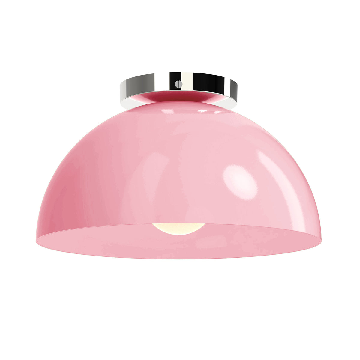 Nickel and pinkaboo color Hemi flush mount 12" Dutton Brown lighting