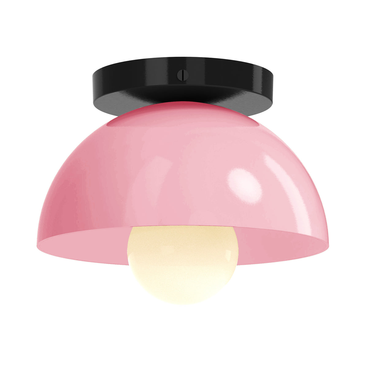 Black and pinkaboo color Hemi flush mount 8" Dutton Brown lighting