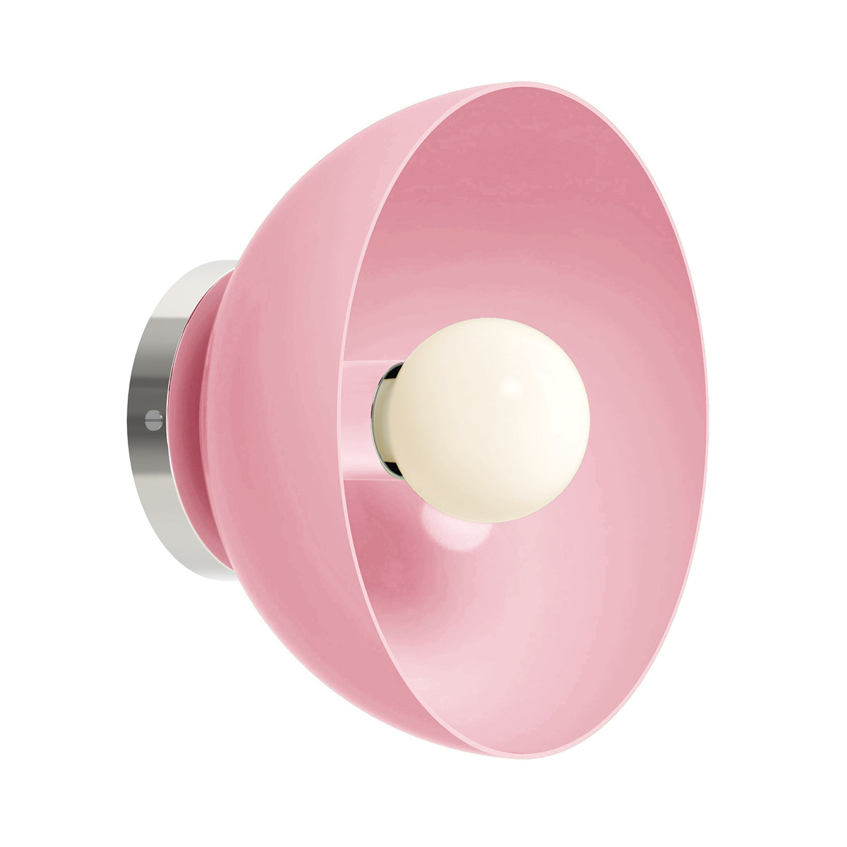 Nickel and pinkaboo color hemi dome sconce 10" Dutton Brown lighting