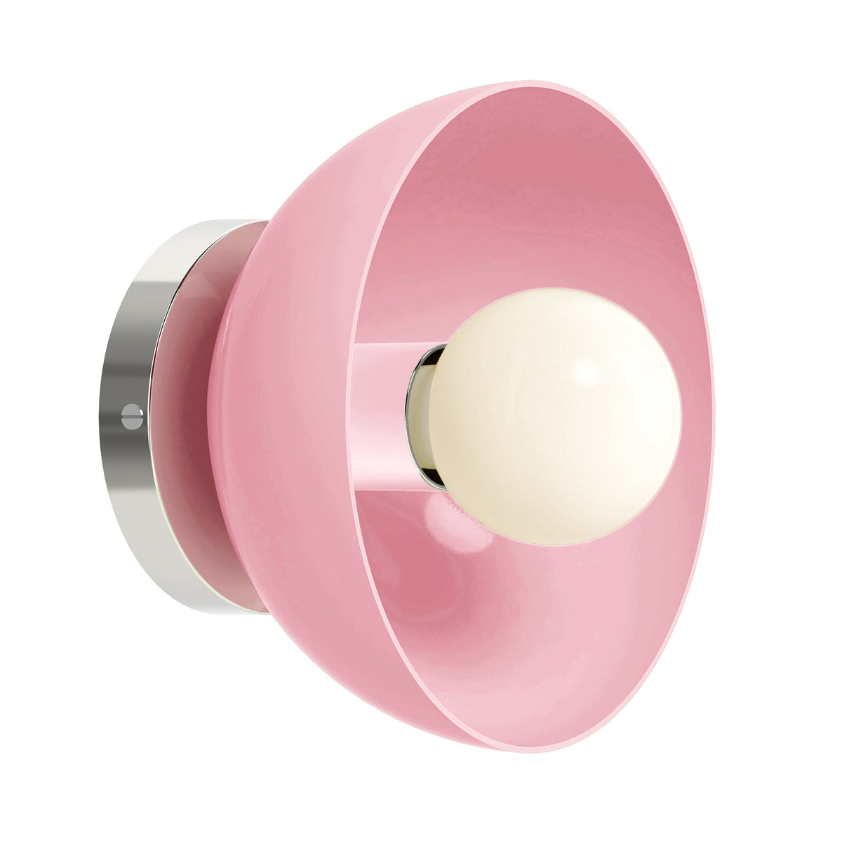Nickel and pinkaboo color Hemi sconce 8" Dutton Brown lighting