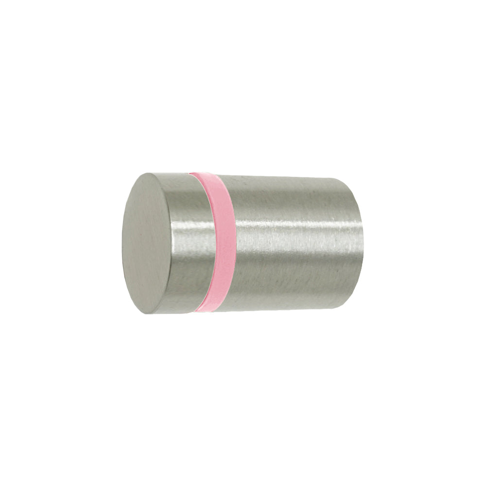 Nickel and pinkaboo color Highness knob Dutton Brown hardware