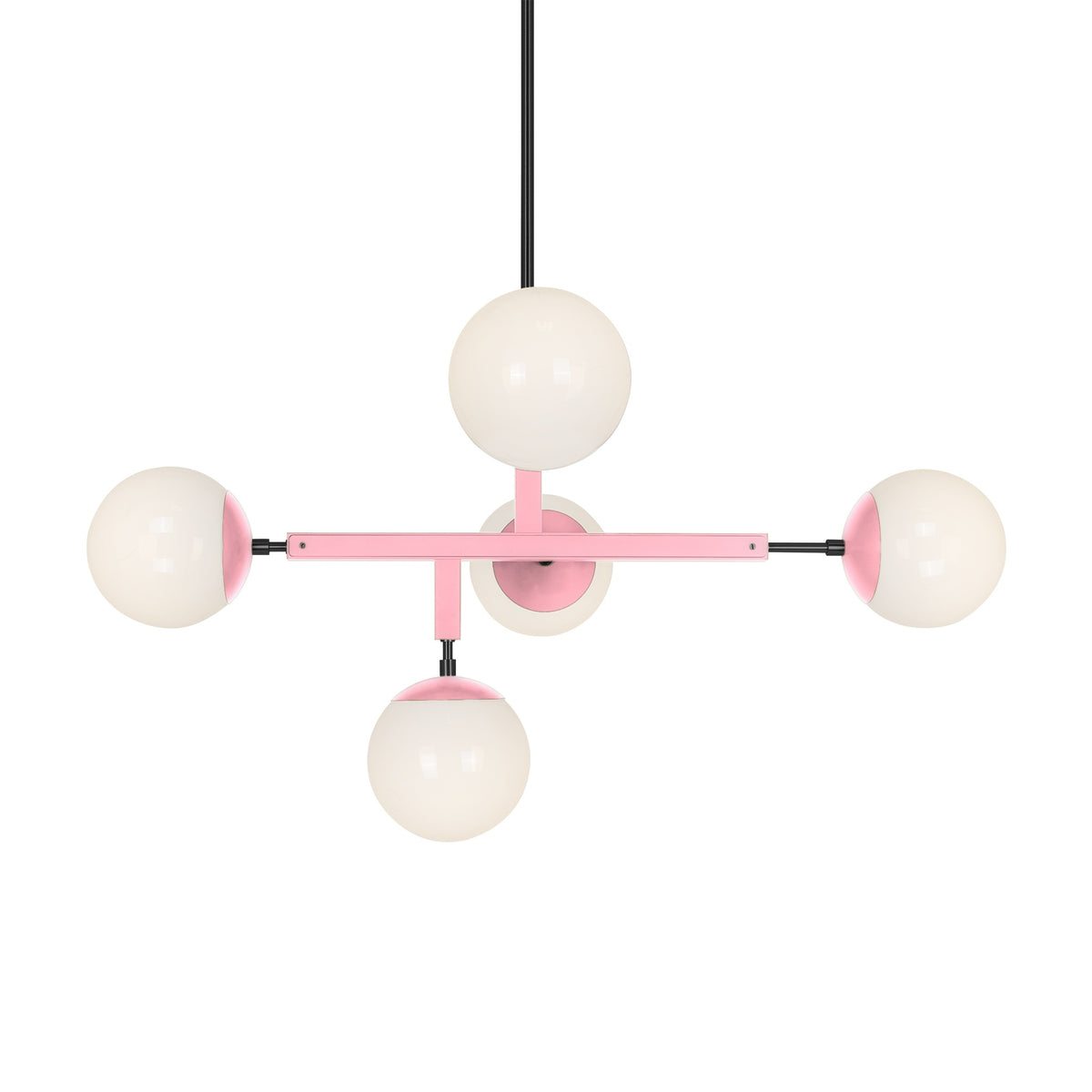 Black and pinkaboo color Prisma chandelier 35" Dutton Brown lighting