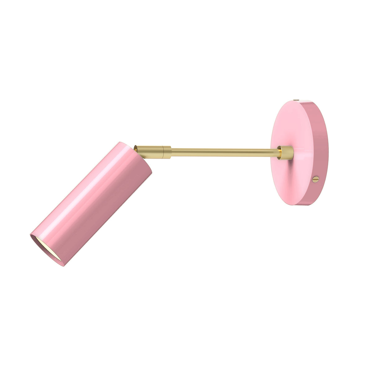 Brass and pinkaboo color Reader plug-in sconce 6" arm Dutton Brown lighting