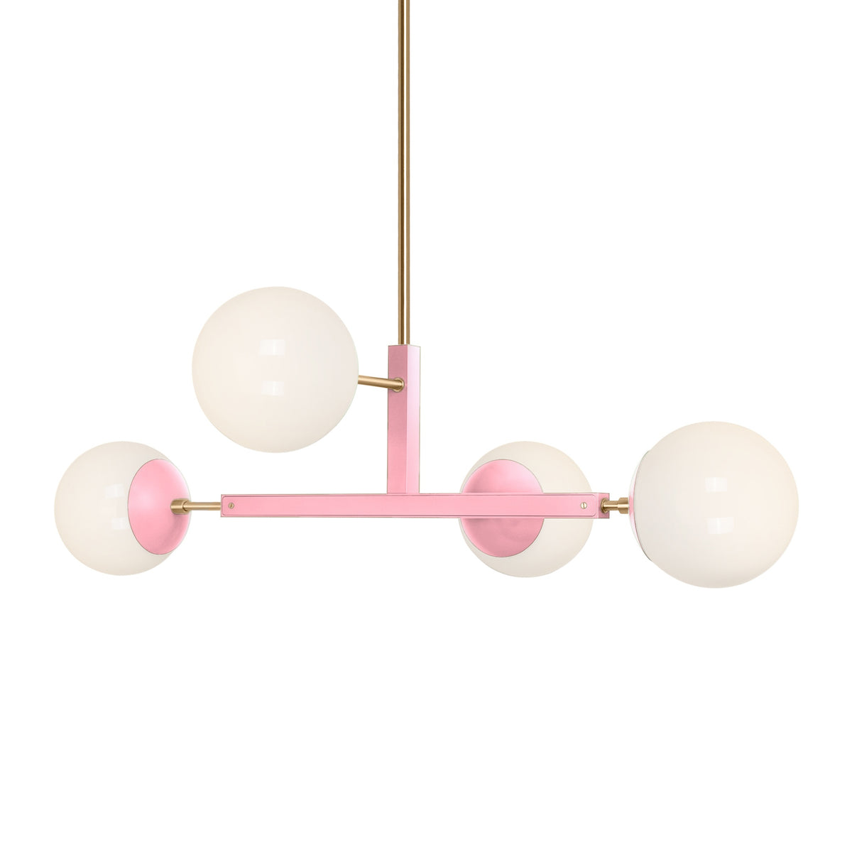 Brass and pinkaboo color Status chandelier 35" Dutton Brown lighting