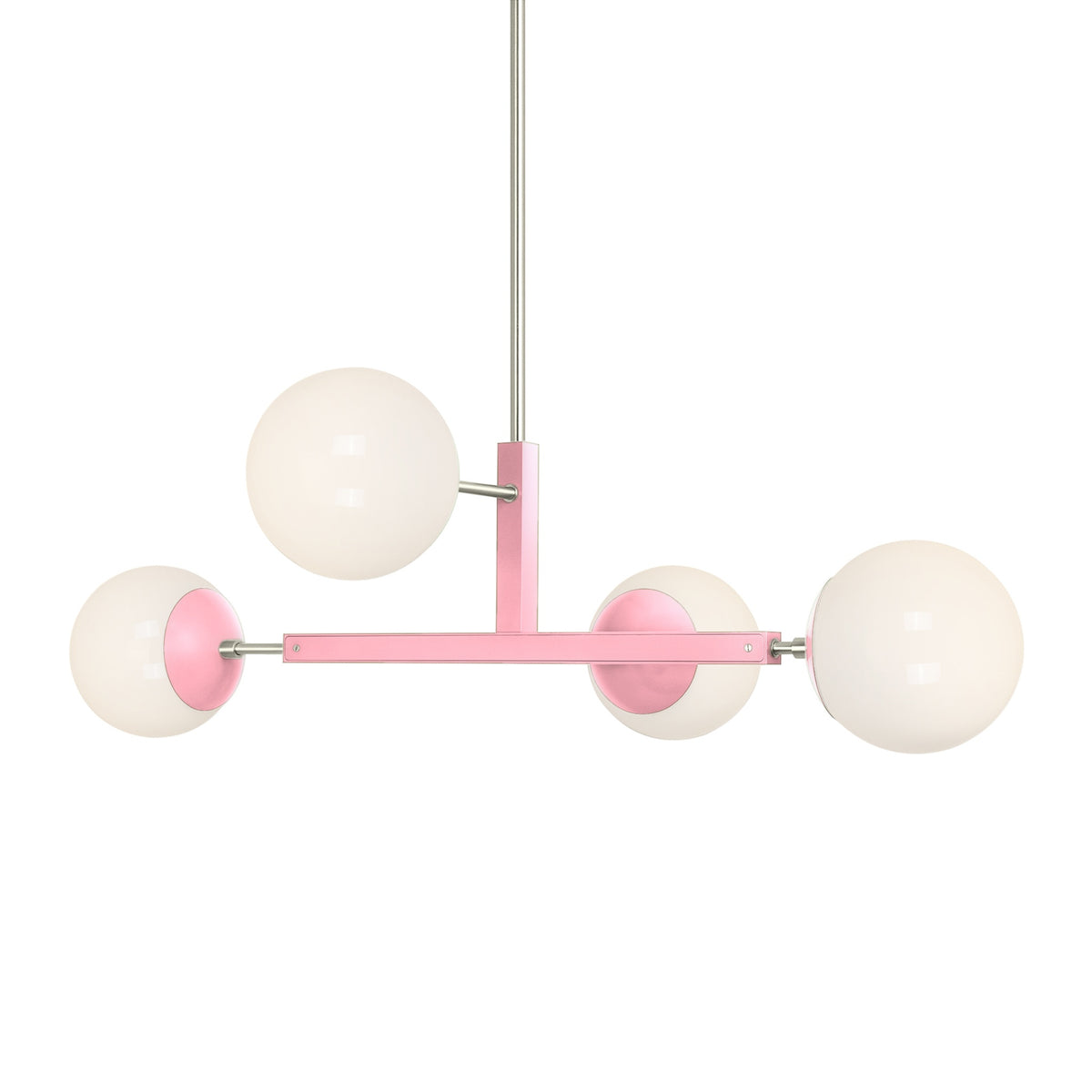 Nickel and pinkaboo color Status chandelier 35" Dutton Brown lighting