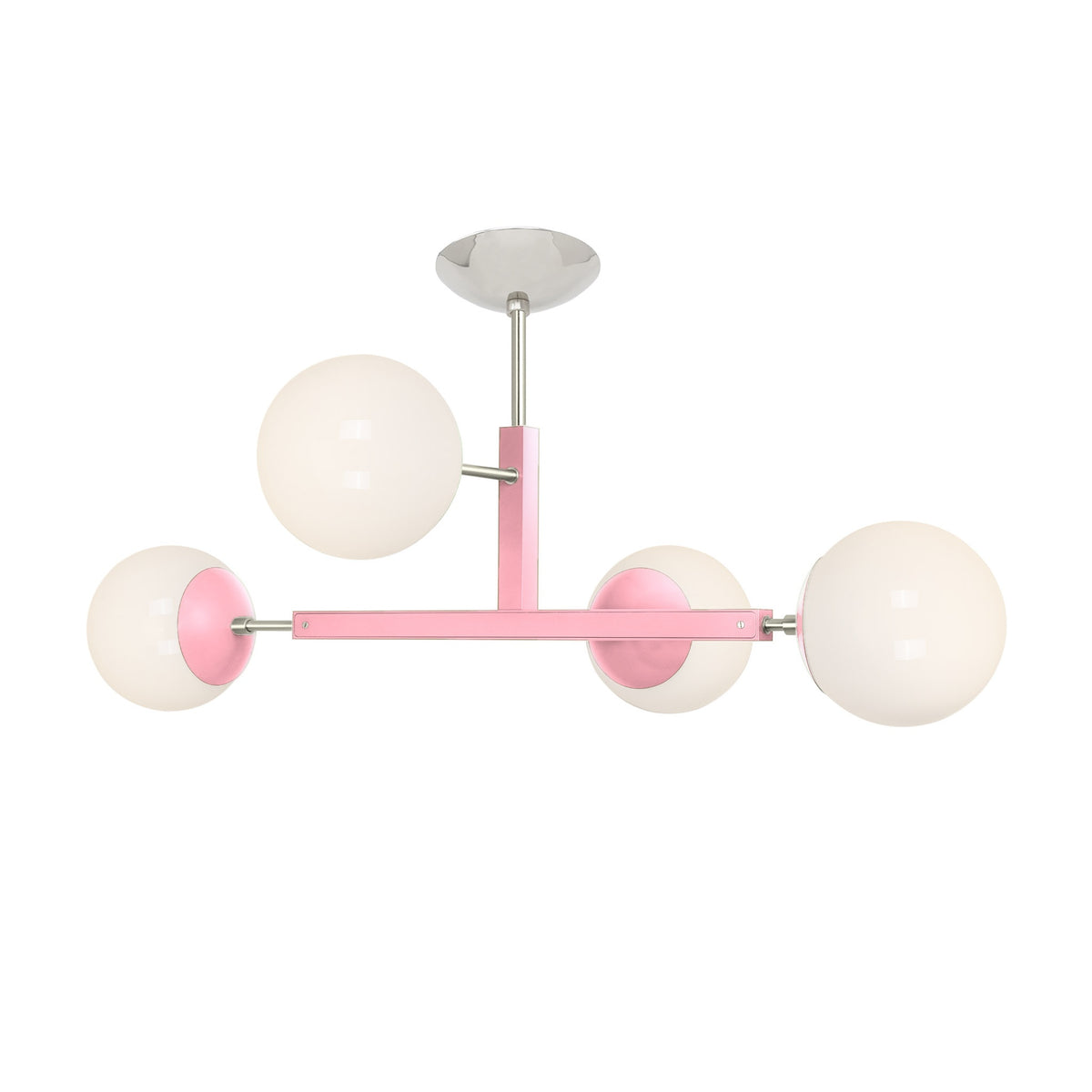 Nickel and pinkaboo color Status flush mount Dutton Brown lighting