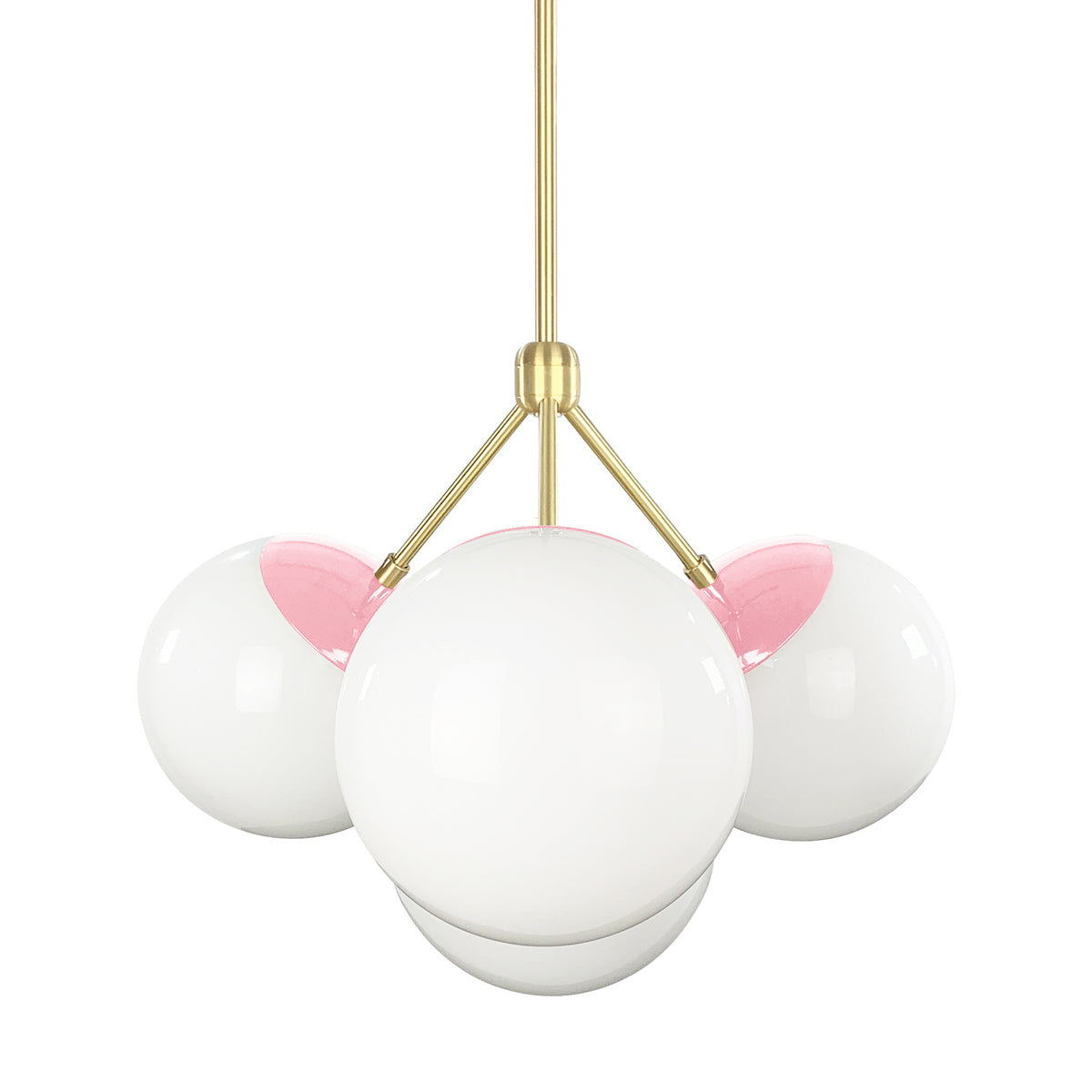 Brass and pinkaboo color Tetra chandelier Dutton Brown lighting