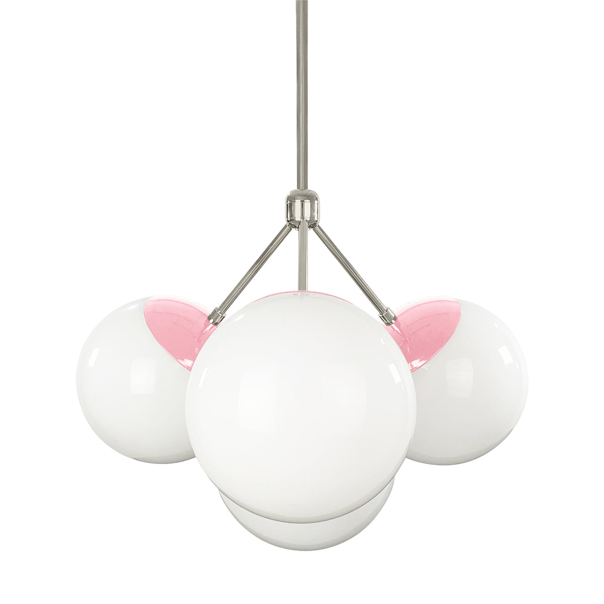 Nickel and pinkaboo color Tetra chandelier Dutton Brown lighting