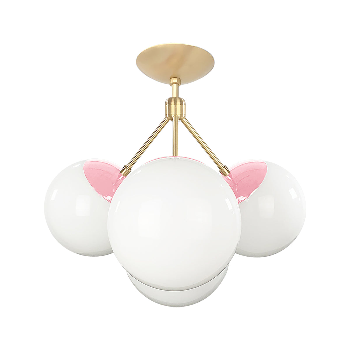 Brass and pinkaboo color Tetra flush mount Dutton Brown lighting