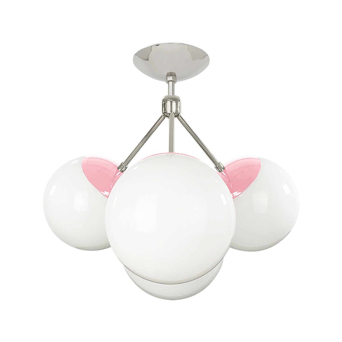 Nickel and pinkaboo color Tetra flush mount Dutton Brown lighting