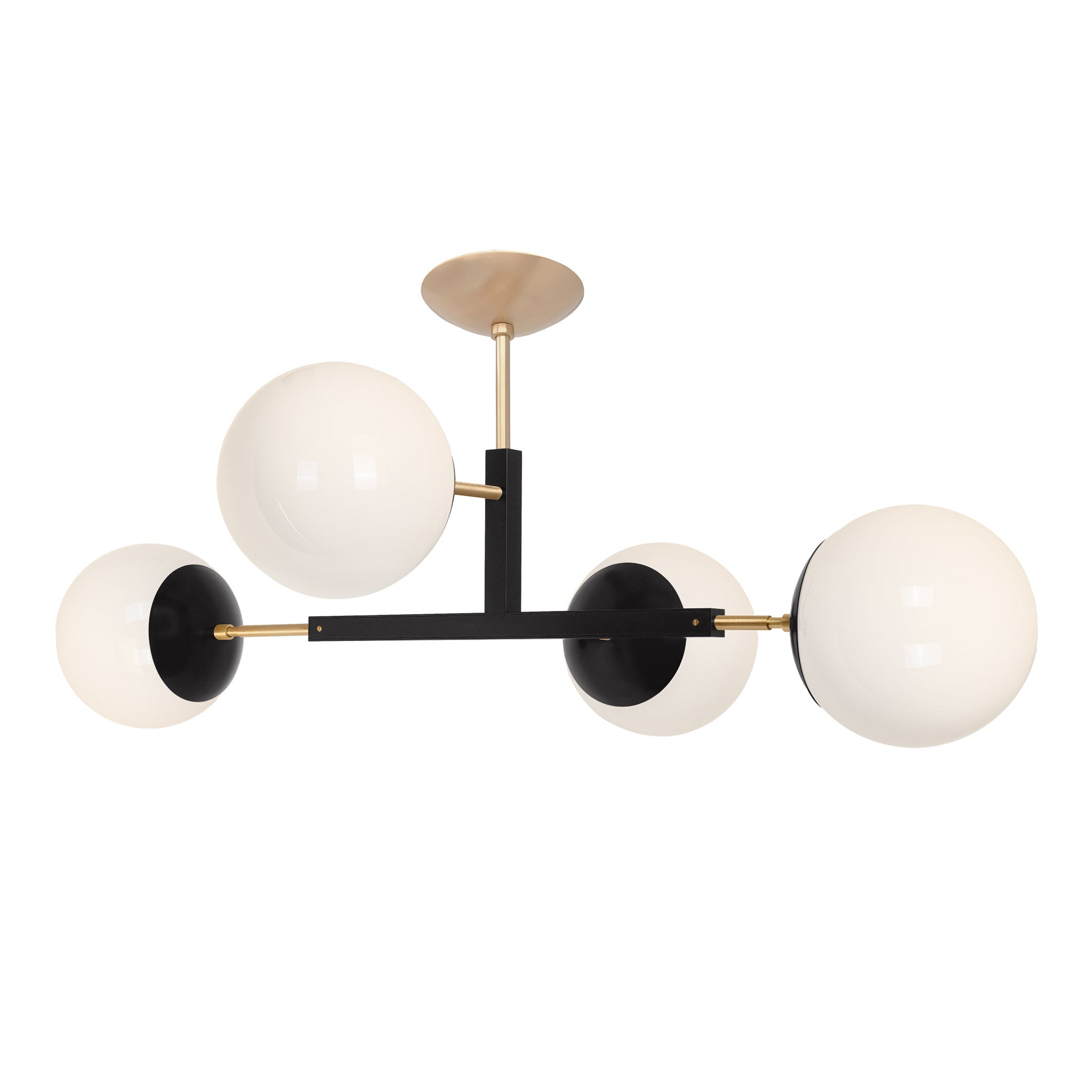 Brass and black color Big Status flush mount Dutton Brown lighting