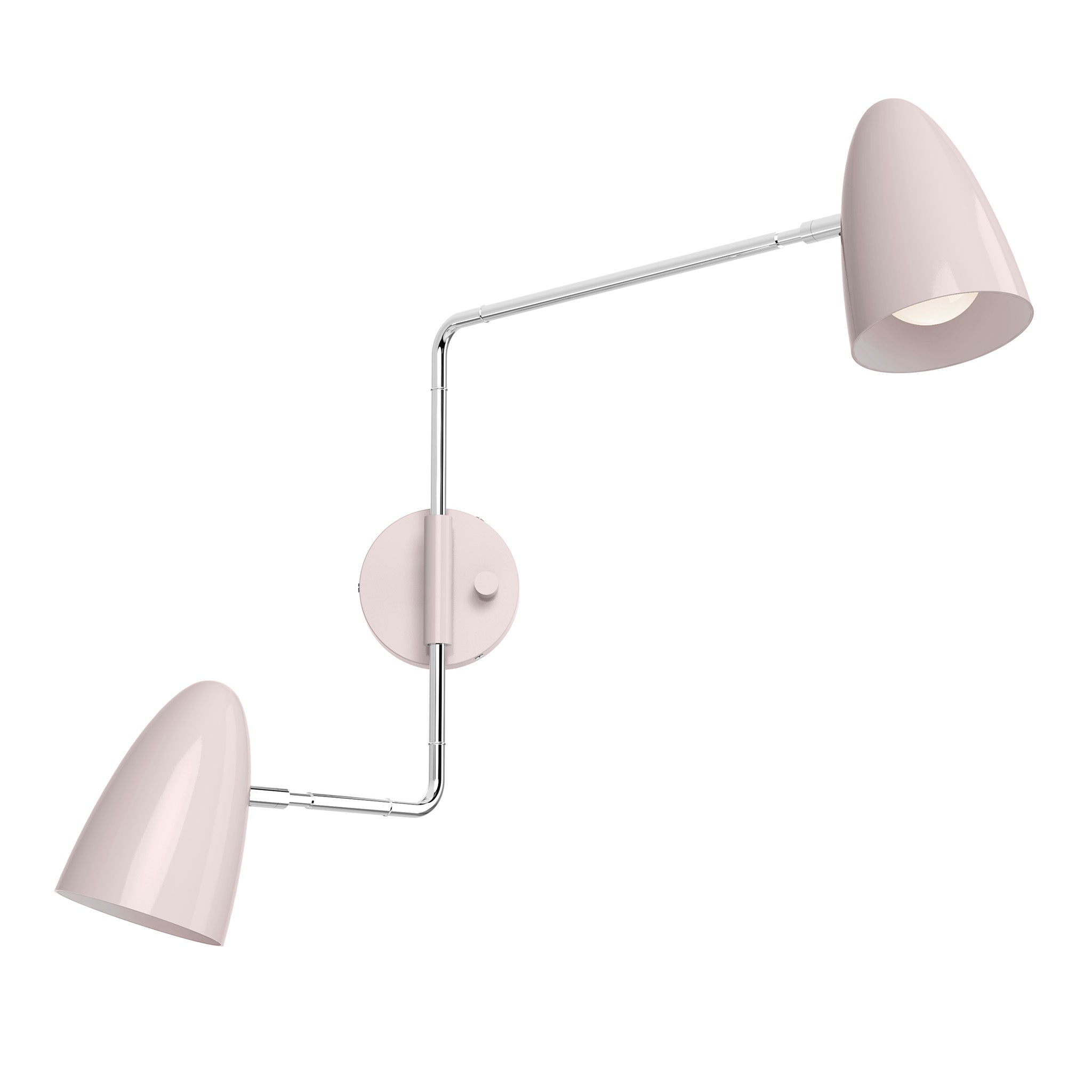 nickel barely color boom double swing arm sconce dutton brown lighting