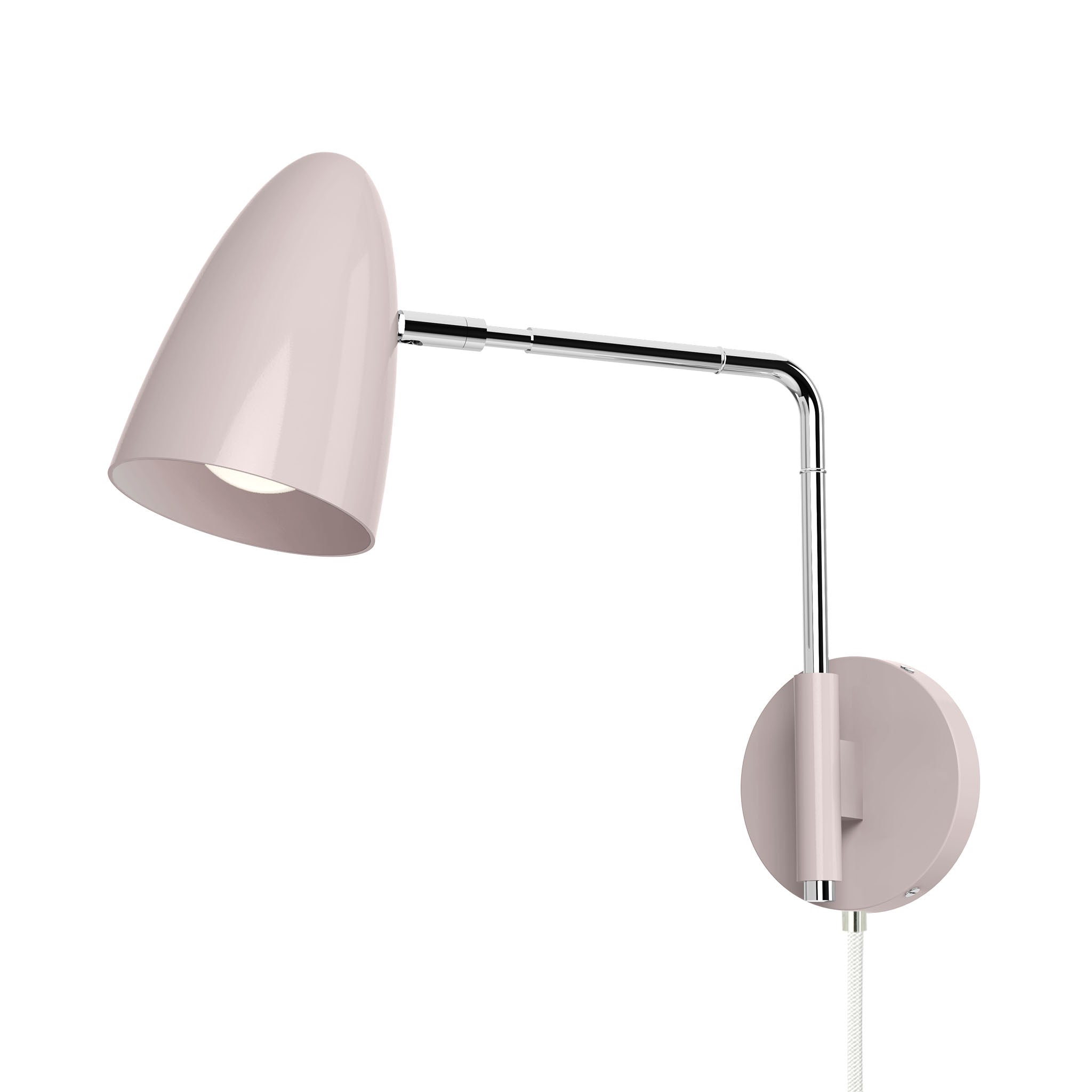 nickel barely color boom swing arm plug-in sconce 9" arm dutton brown lighting