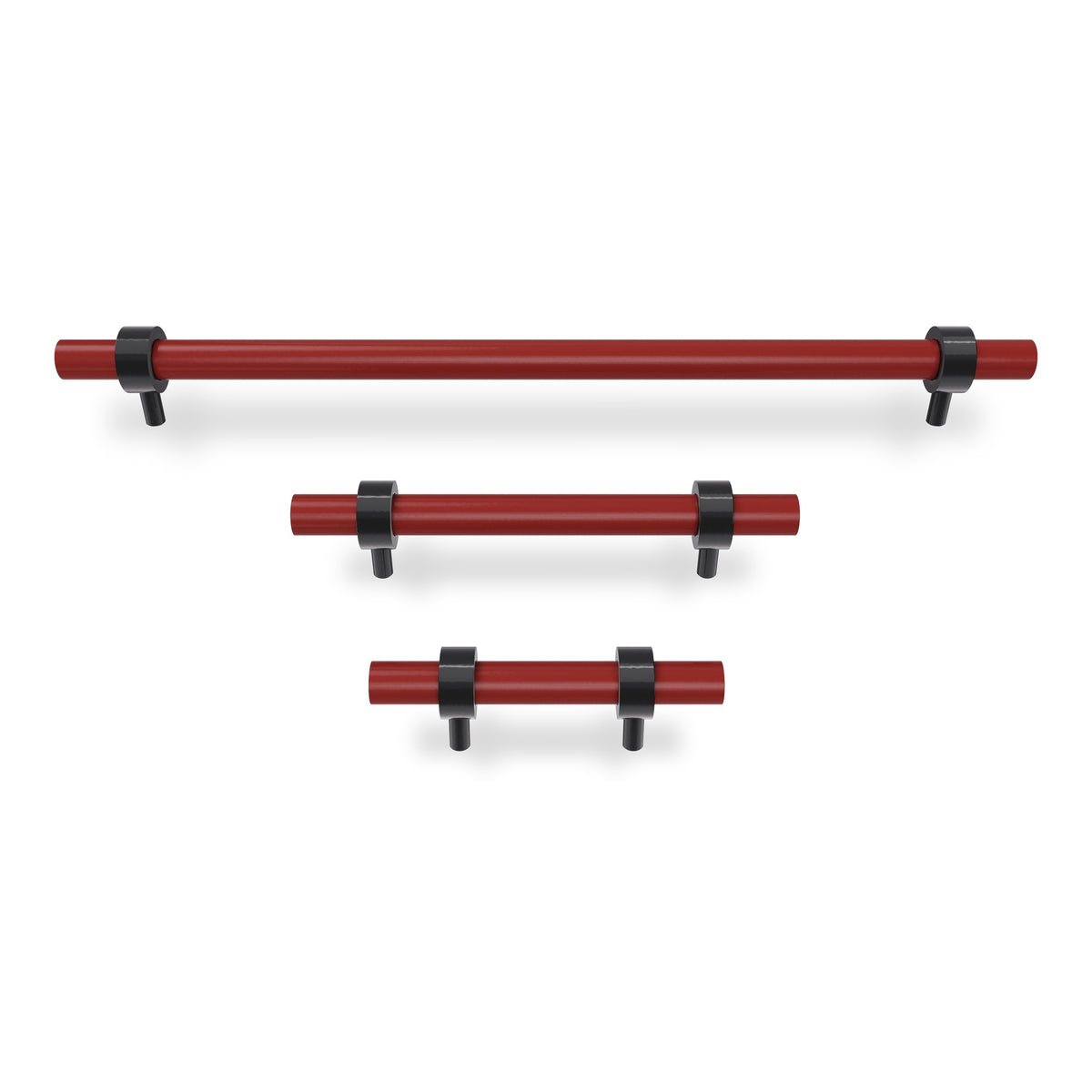 Black and riding hood red color Caliber pull Dutton Brown hardware