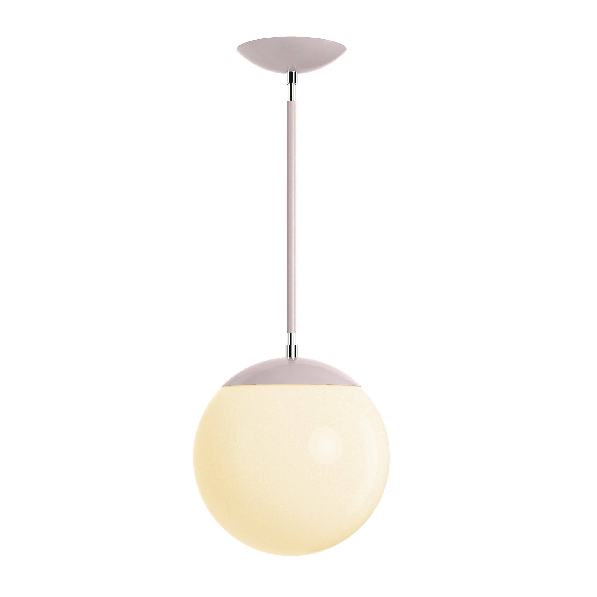 Polished nickel and barely cap globe pendant 10" dutton brown lighting