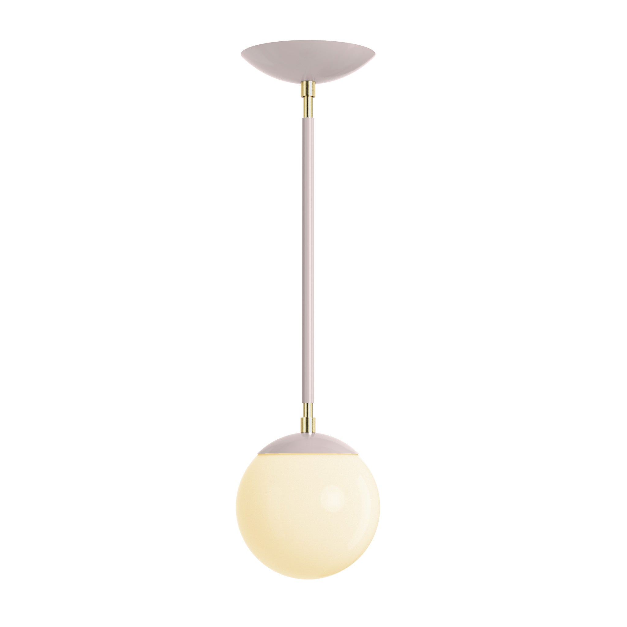 Brass and barely cap white globe pendant 6" Dutton Brown lighting