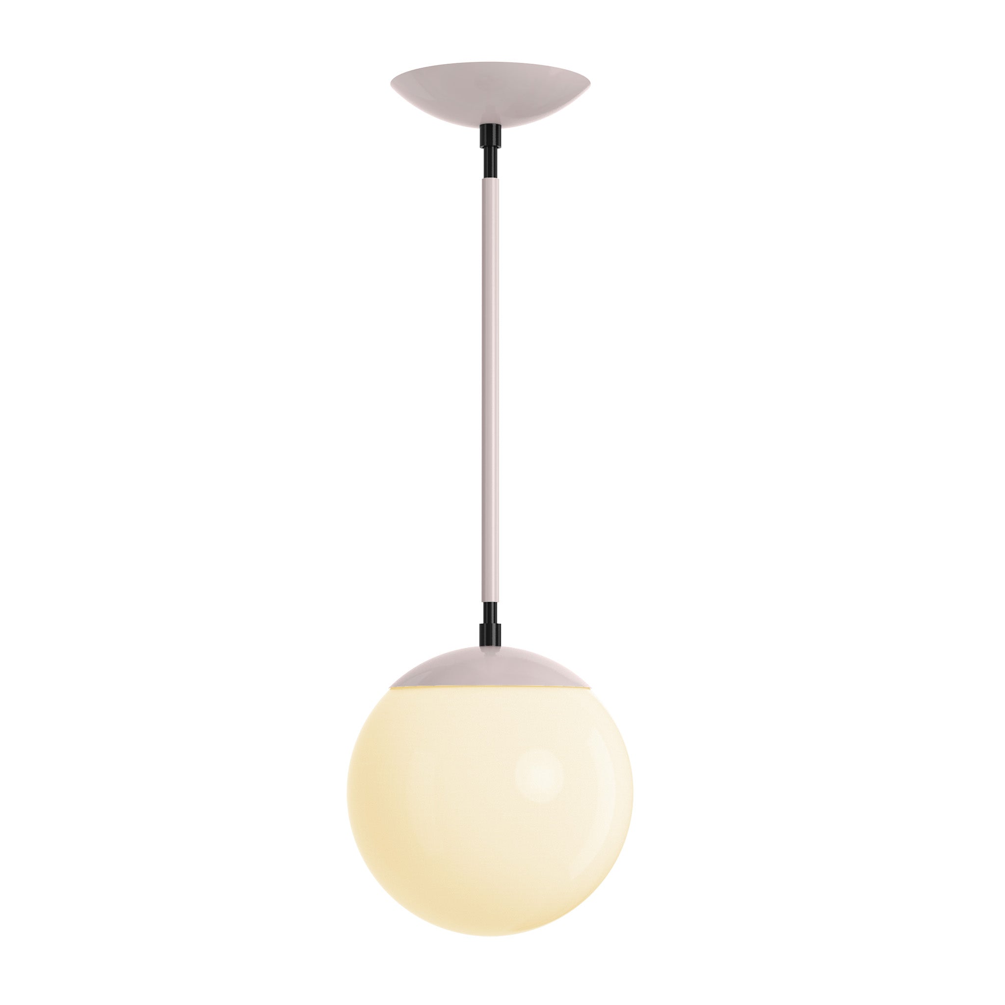 Black and barely cap globe pendant 8" dutton brown lighting