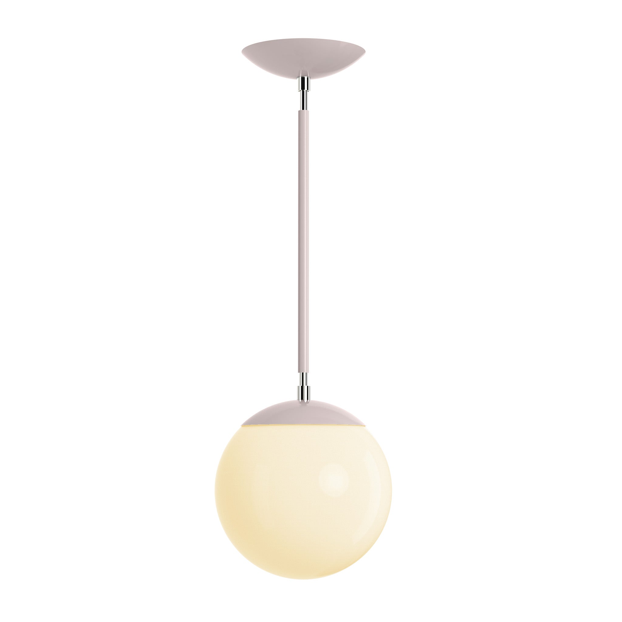 Polished nickel and barely cap globe pendant 8" dutton brown lighting